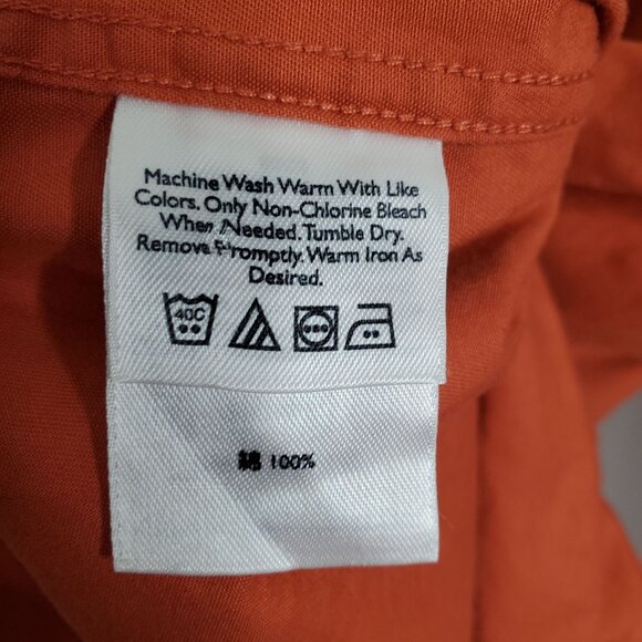 Eddie Bauer Mens Size XL Shirt Button Down Long Sleeve 100% Cotton Autumn Orange - Picture 5 of 8